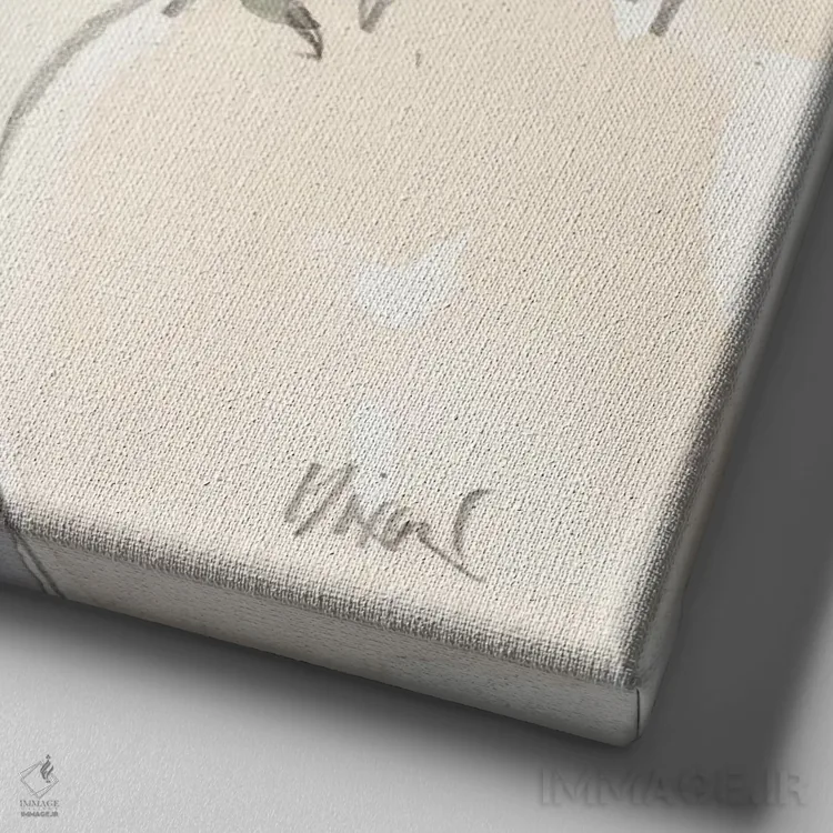 تابلو گل داوودی فقط به خاطر II اثر ساموئل دیکسون - نمای نزدیک بافت بوم