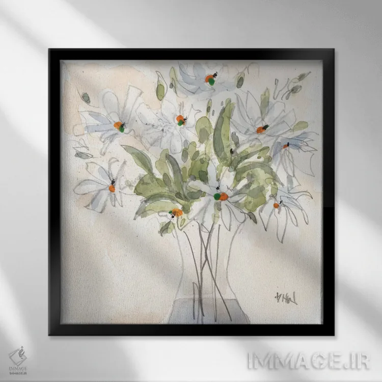 تابلو گل داوودی فقط به خاطر I اثر ساموئل دیکسون - نمای قابدار مشکی