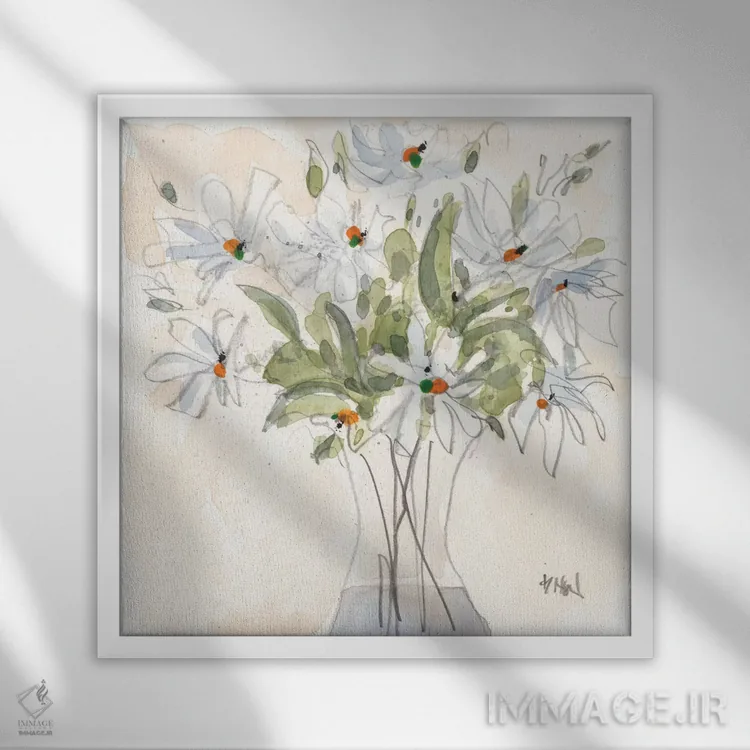 تابلو گل داوودی فقط به خاطر I اثر ساموئل دیکسون - نمای قابدار سفید