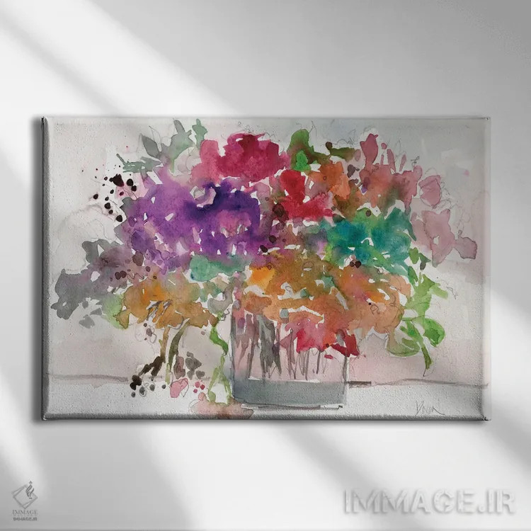 تابلو ترکیب گلها I اثر ساموئل دیکسون - نمای روبهرو روی دیوار