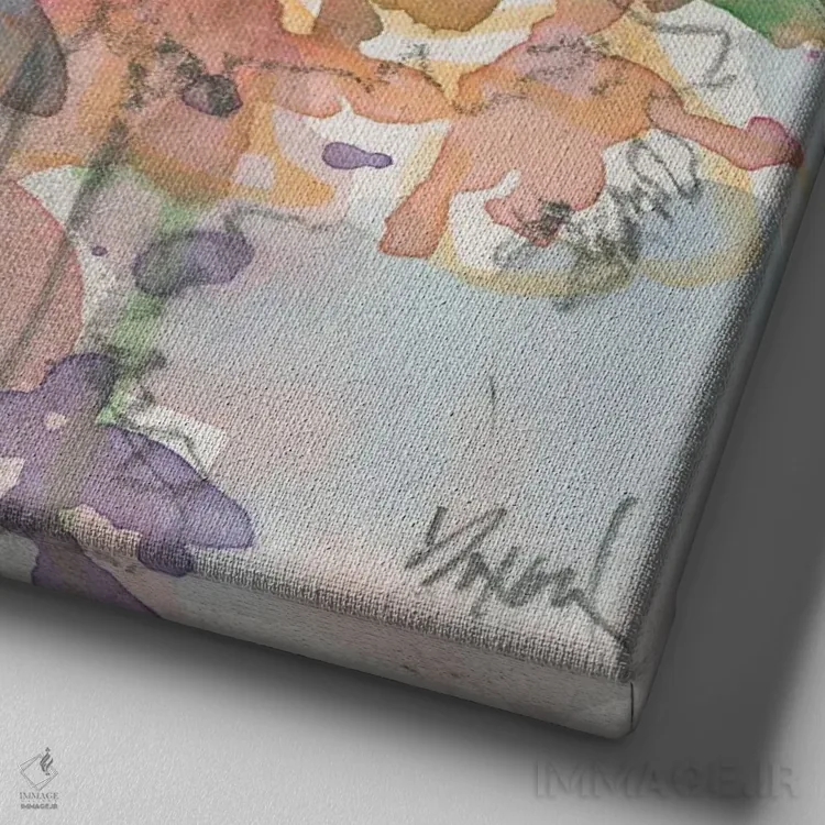 تابلو افسون گلها I اثر ساموئل دیکسون - نمای نزدیک بافت بوم