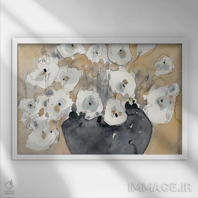 تابلو شکوفه سفید دیگر II اثر ساموئل دیکسون - نمای قابدار سفید