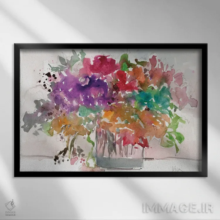 تابلو ترکیب گلها I اثر ساموئل دیکسون - نمای قابدار مشکی