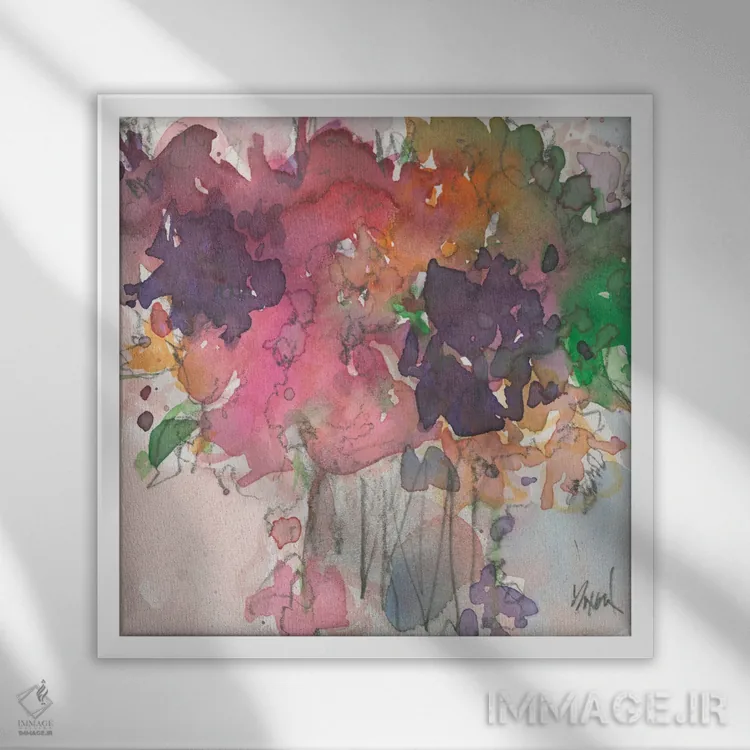 تابلو افسون گلها I اثر ساموئل دیکسون - نمای قابدار سفید