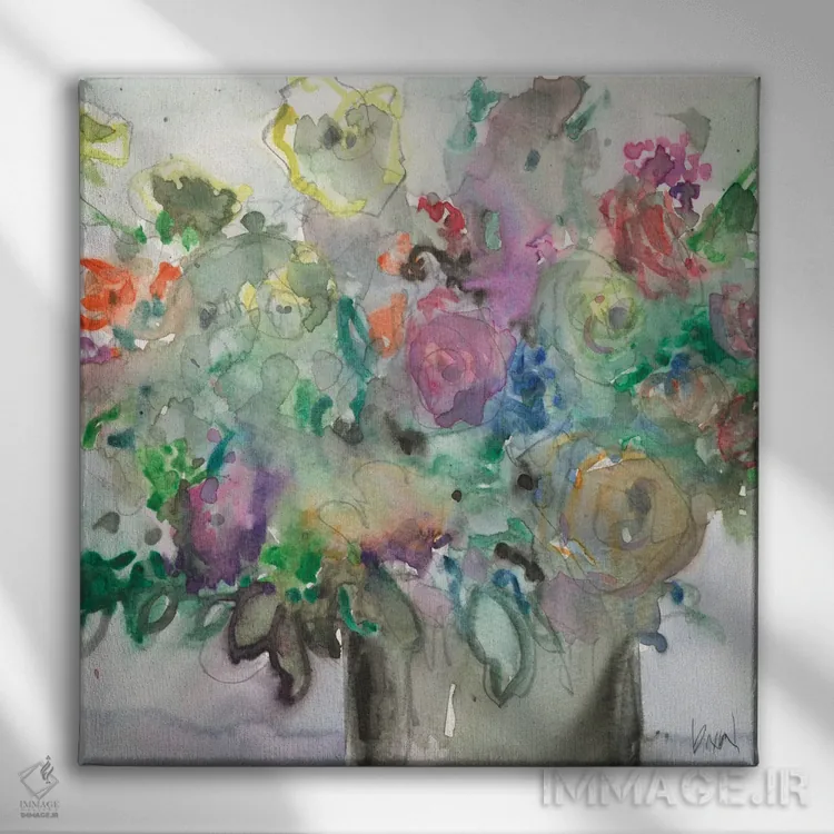 تابلو باغچه آبی ترکیبی II اثر ساموئل دیکسون - نمای روبهرو روی دیوار