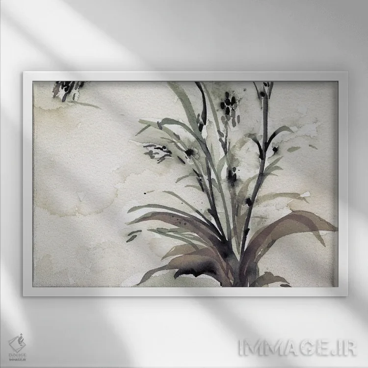 تابلو گیاه دوران I اثر ساموئل دیکسون - نمای قابدار سفید