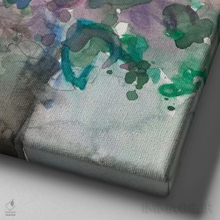 تابلو باغچه آبی ترکیبی I اثر ساموئل دیکسون - نمای نزدیک بافت بوم