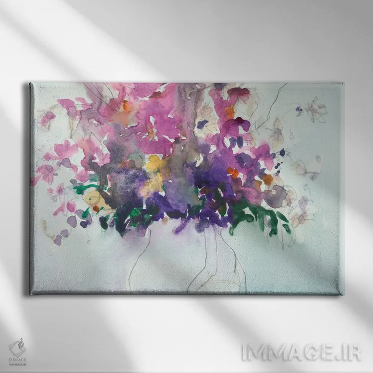 تابلو گلها در پارچ I اثر ساموئل دیکسون - نمای روبهرو روی دیوار