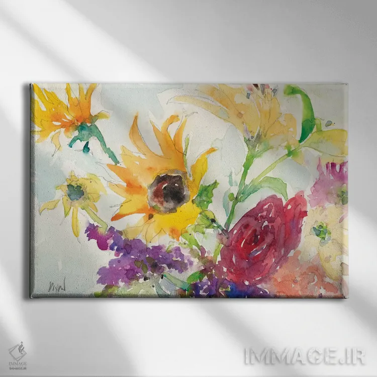تابلو گلهای وحشی درخشان I اثر ساموئل دیکسون - نمای روبهرو روی دیوار