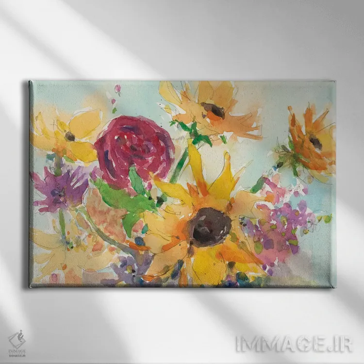 تابلو گلهای وحشی درخشان II اثر ساموئل دیکسون - نمای روبهرو روی دیوار