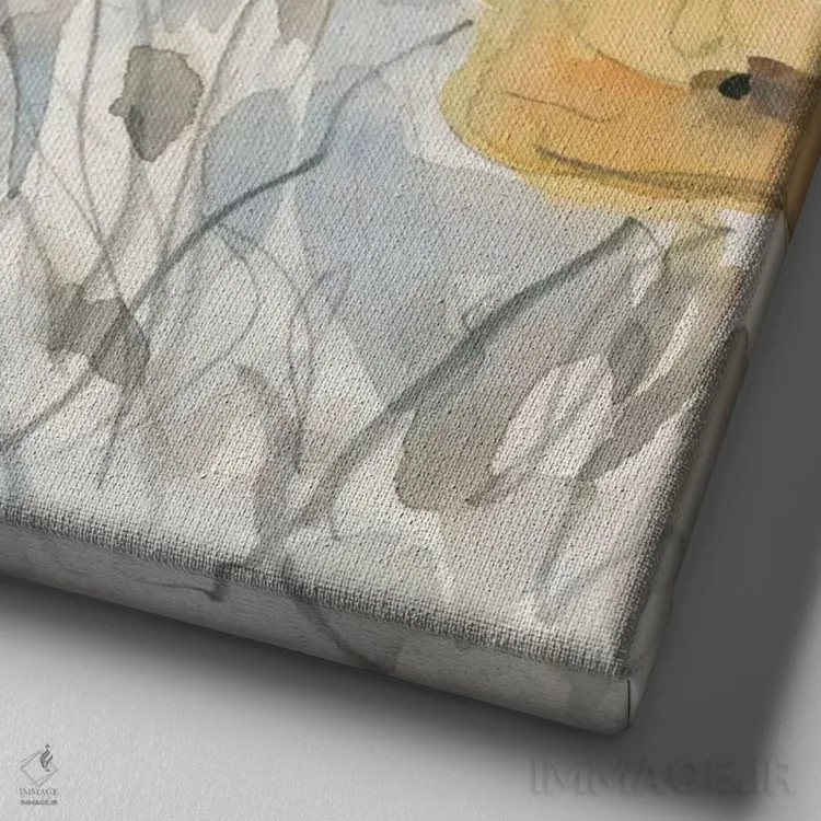 تابلو خشخاشهای غروب II اثر ساموئل دیکسون - نمای نزدیک بافت بوم