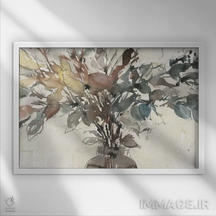 تابلو آرایش خشک گل I اثر ساموئل دیکسون - نمای قابدار سفید