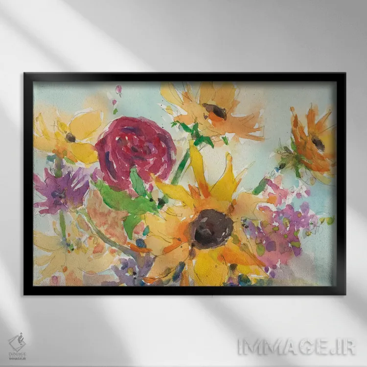 تابلو گلهای وحشی درخشان II اثر ساموئل دیکسون - نمای قابدار مشکی