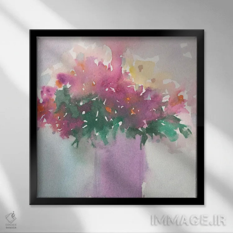 تابلو گردهمایی گلها II اثر ساموئل دیکسون - نمای قابدار مشکی