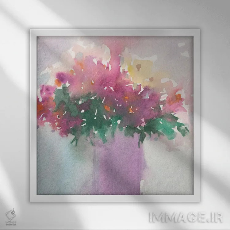 تابلو گردهمایی گلها II اثر ساموئل دیکسون - نمای قابدار سفید