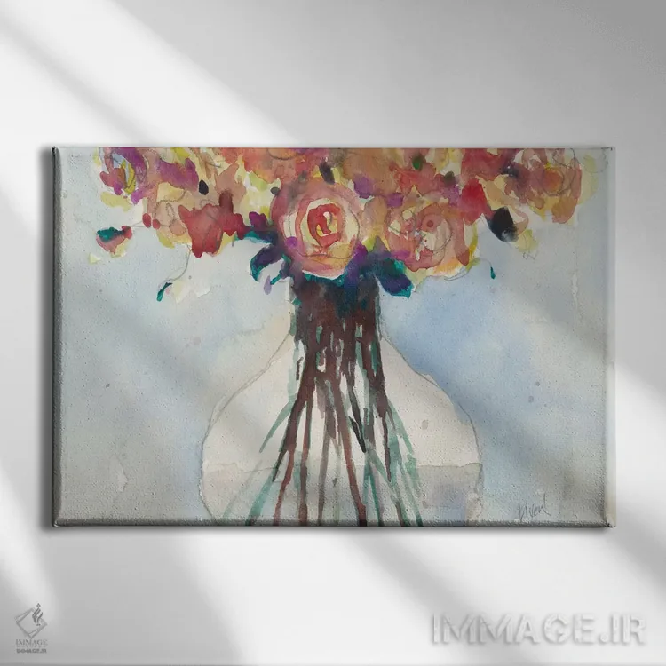 تابلو رزهای پژمرده ۱ اثر ساموئل دیکسون - نمای روبهرو روی دیوار
