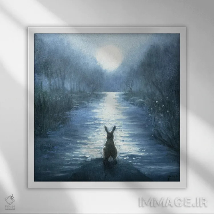 تابلو ایزابل و ماه خود اثر دیوید جواکین - نمای قابدار سفید