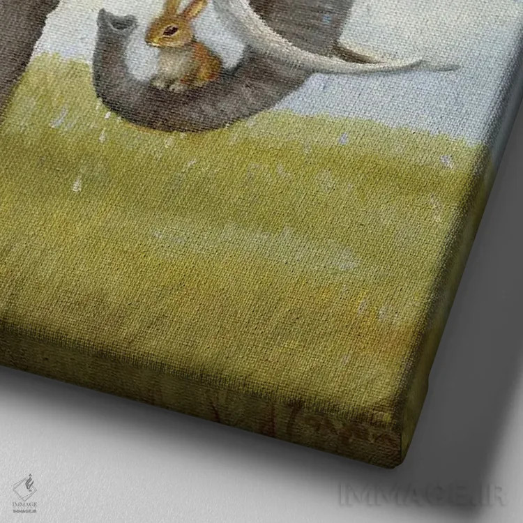 تابلو ایزابل و فیل اثر دیوید جواکین - نمای نزدیک بافت بوم