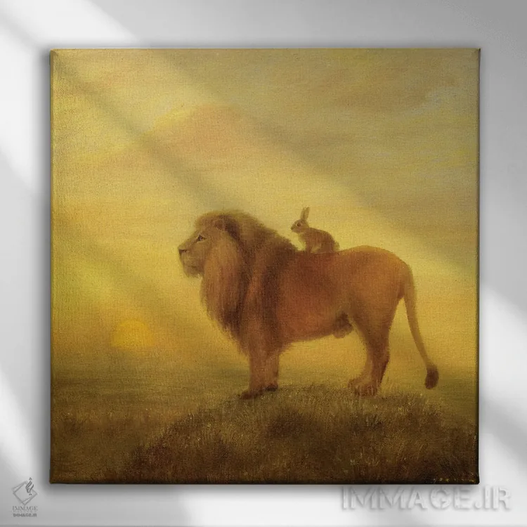 تابلو ایزابل و شیر اثر دیوید جواکین - نمای روبهرو روی دیوار
