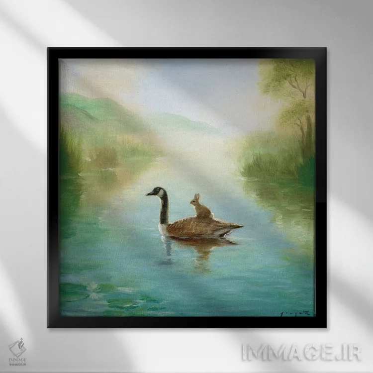 تابلو ایزابل و غاز اثر دیوید جواکین - نمای قابدار مشکی