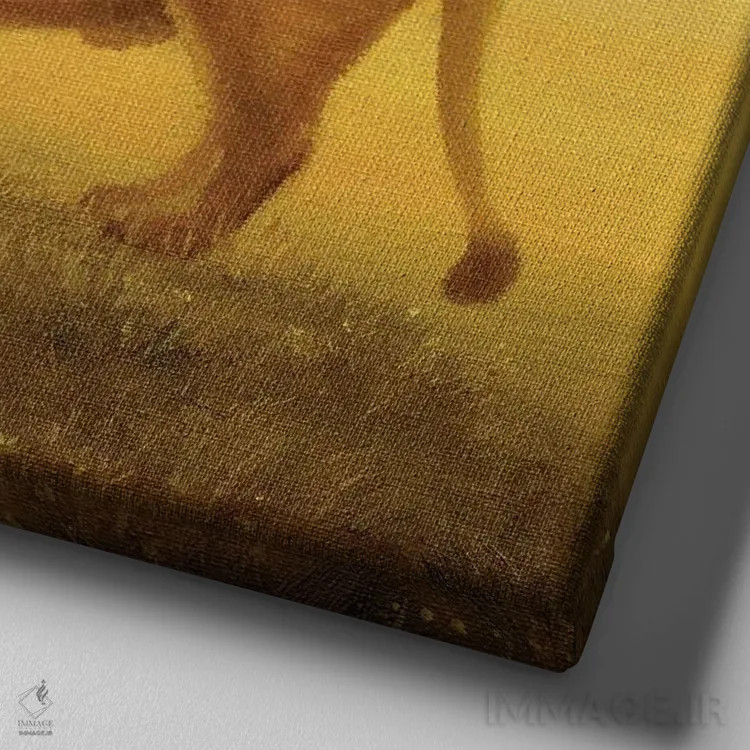 تابلو ایزابل و شیر اثر دیوید جواکین - نمای نزدیک بافت بوم