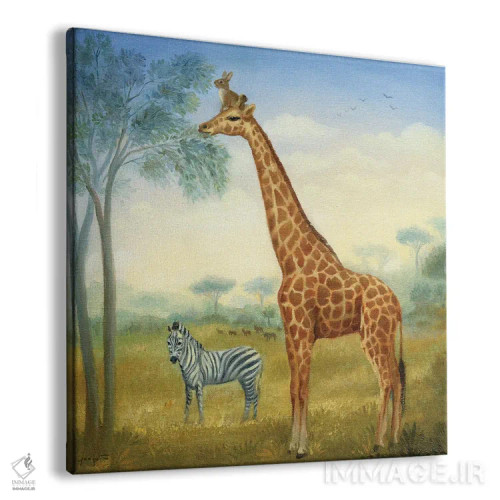 تابلو ایزابل و زرافه اثر دیوید جواکین - نمای پرسپکتیو محصول
