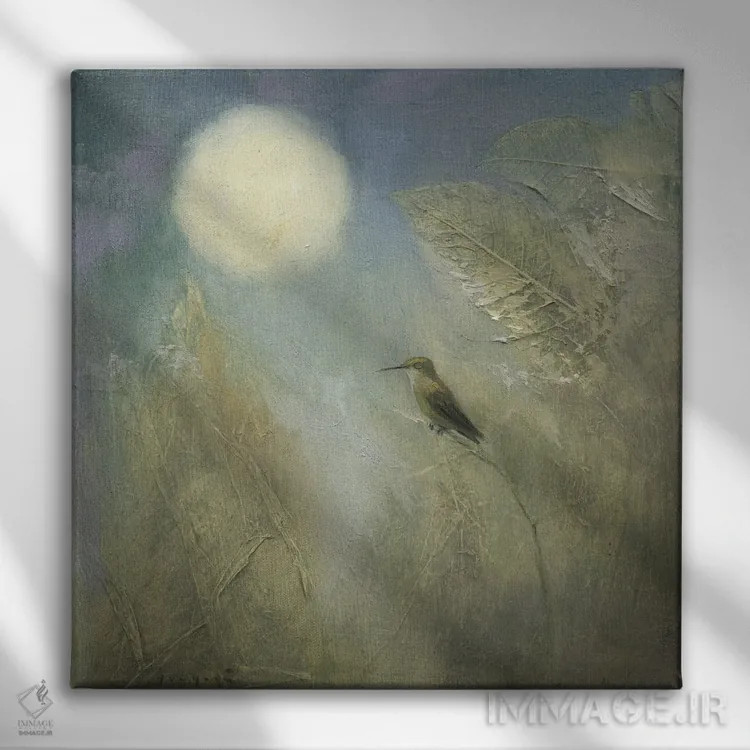 تابلو خواب مرغان مگسخوار اثر دیوید جواکین - نمای روبهرو روی دیوار