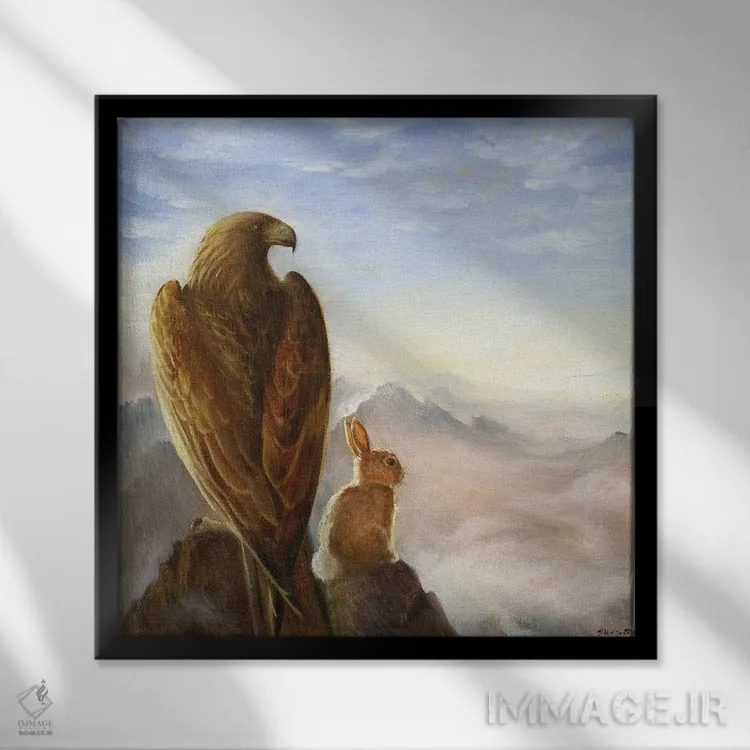 تابلو ایزابل و عقاب اثر دیوید جواکین - نمای قابدار مشکی