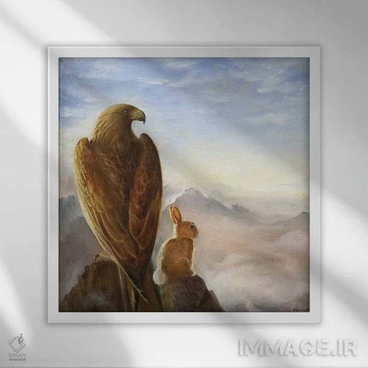 تابلو ایزابل و عقاب اثر دیوید جواکین - نمای قابدار سفید