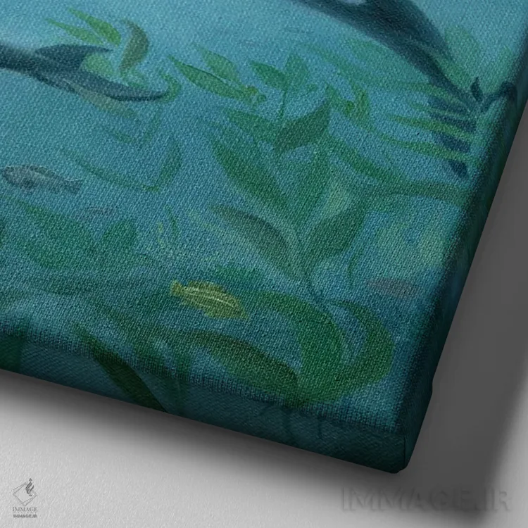 تابلو ایزابل و گروه نهنگها اثر دیوید جواکین - نمای نزدیک بافت بوم