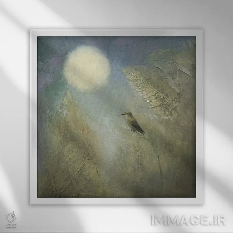 تابلو خواب مرغان مگسخوار اثر دیوید جواکین - نمای قابدار سفید