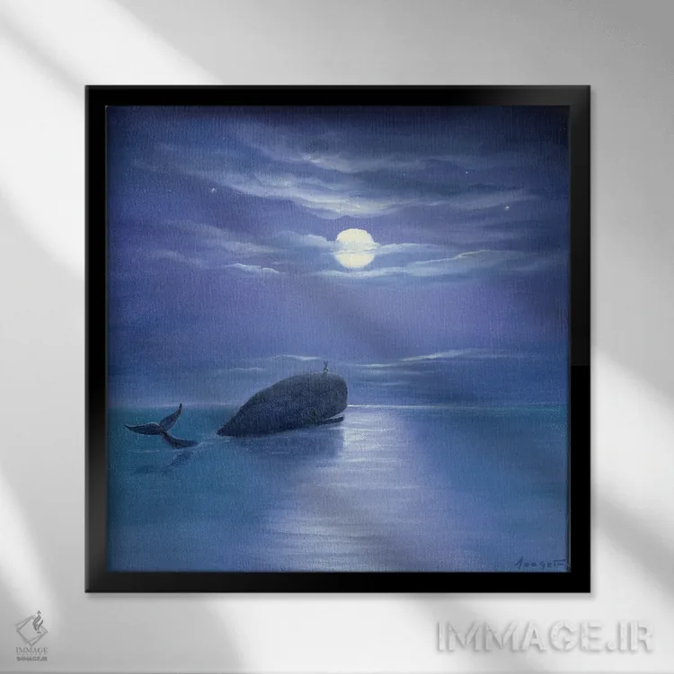 تابلو ایزابل و نهنگ اثر دیوید جواکین - نمای قابدار مشکی