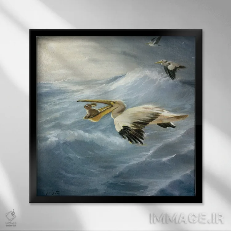 تابلو ایزابل و طوفان اثر دیوید جواکین - نمای قابدار مشکی