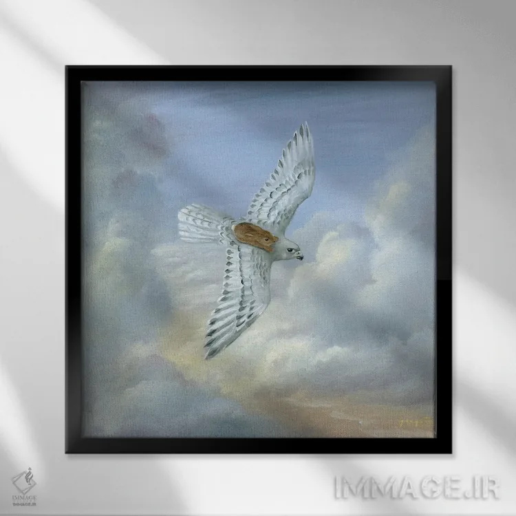 تابلو ایزابل و ابرها اثر دیوید جواکین - نمای قابدار مشکی