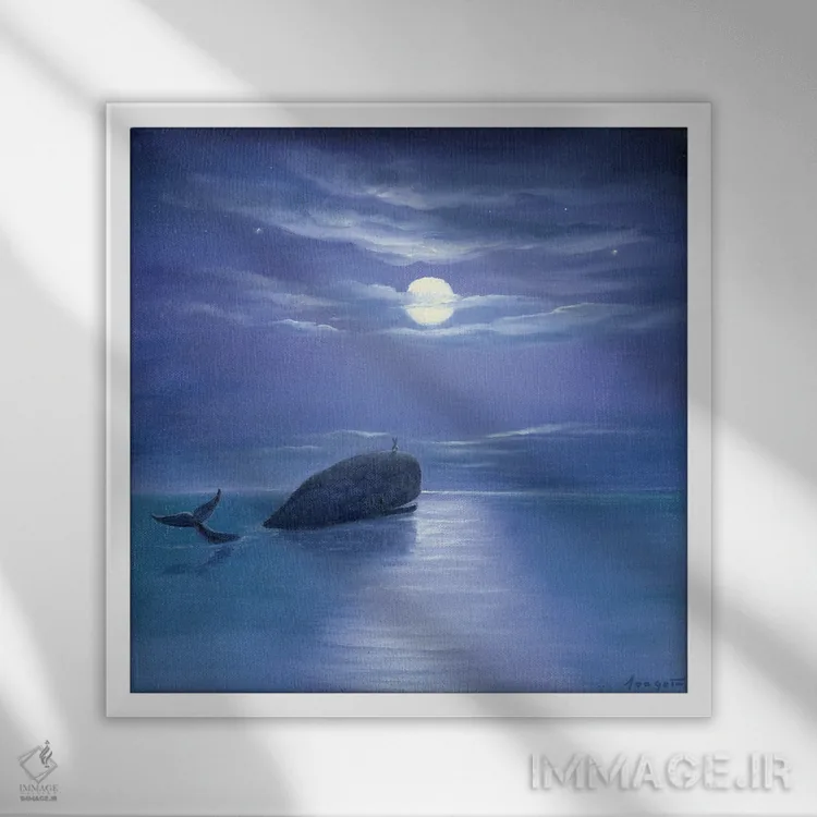 تابلو ایزابل و نهنگ اثر دیوید جواکین - نمای قابدار سفید