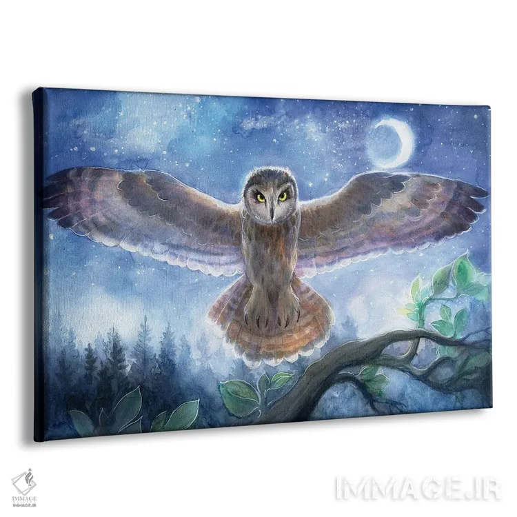 تابلو جغد روحانی اثر دیوید جواکین - نمای پرسپکتیو محصول