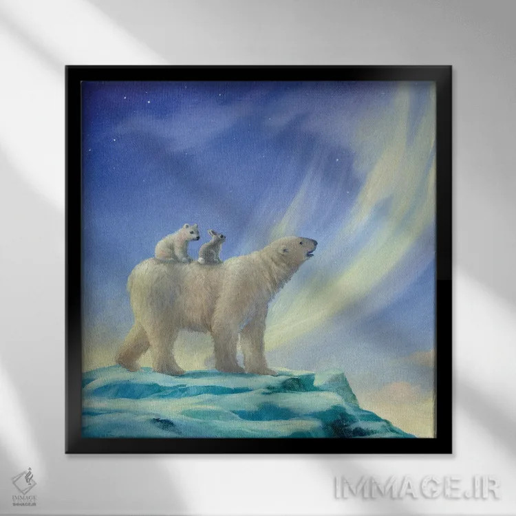 تابلو ایزابل و شفق قطبی اثر دیوید جواکین - نمای قابدار مشکی