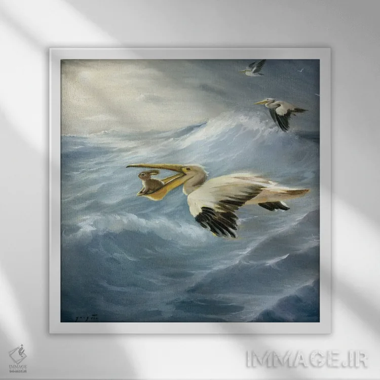 تابلو ایزابل و طوفان اثر دیوید جواکین - نمای قابدار سفید