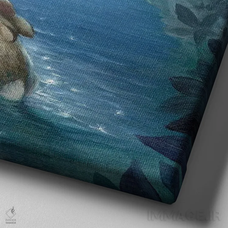 تابلو ایزابل و ماه اثر دیوید جواکین - نمای نزدیک بافت بوم