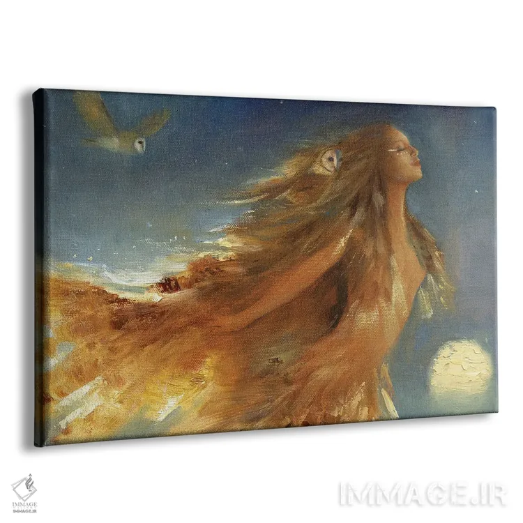 تابلو زن جغد اثر دیوید جواکین - نمای پرسپکتیو محصول