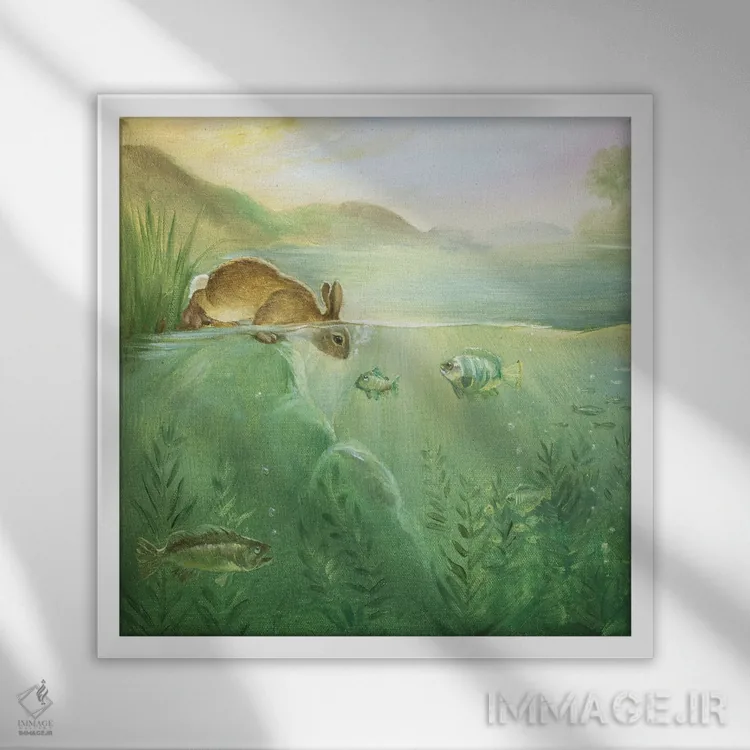 تابلو ایزابل و دنیای جدید اثر دیوید جواکین - نمای قابدار سفید