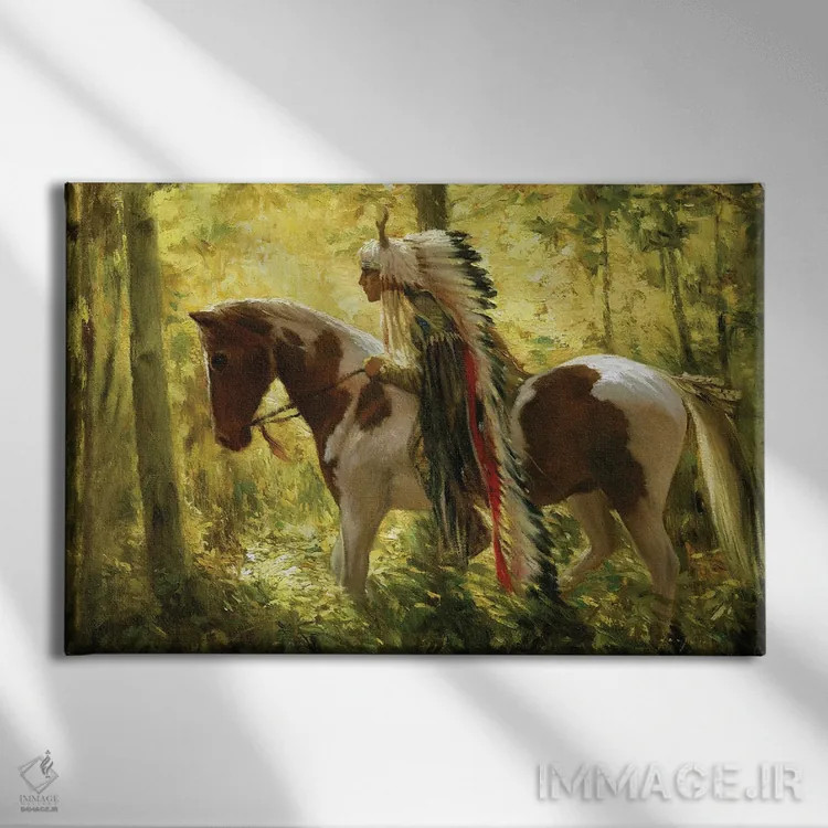 تابلو اسب جنگی اثر دیوید جواکین - نمای روبهرو روی دیوار