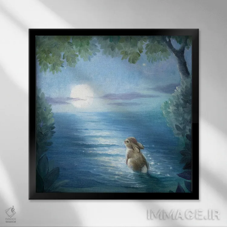 تابلو ایزابل و ماه اثر دیوید جواکین - نمای قابدار مشکی