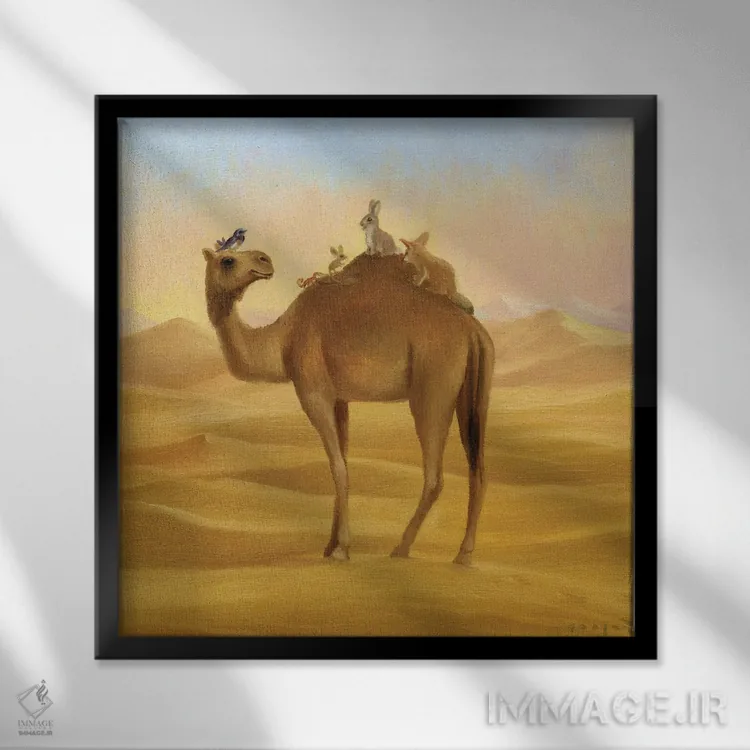 تابلو ایزابل و صحرا (صحرای بزرگ آفریقا) اثر دیوید جواکین - نمای قابدار مشکی