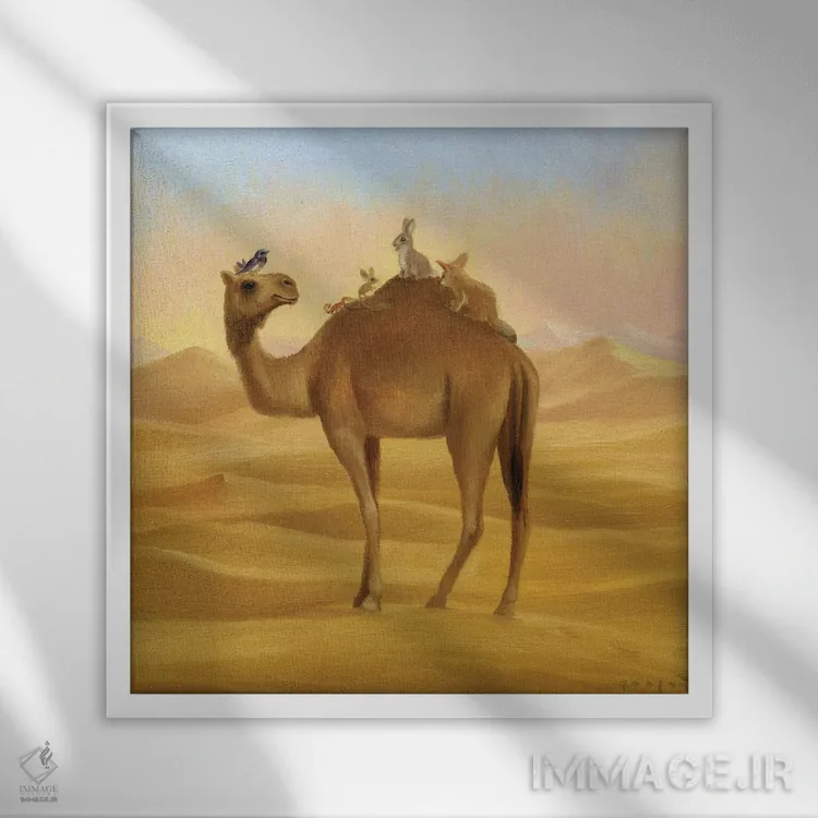 تابلو ایزابل و صحرا (صحرای بزرگ آفریقا) اثر دیوید جواکین - نمای قابدار سفید