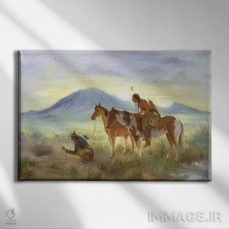 تابلو ماتو پها (کوه معروف در داکوتا) اثر دیوید جواکین - نمای روبهرو روی دیوار