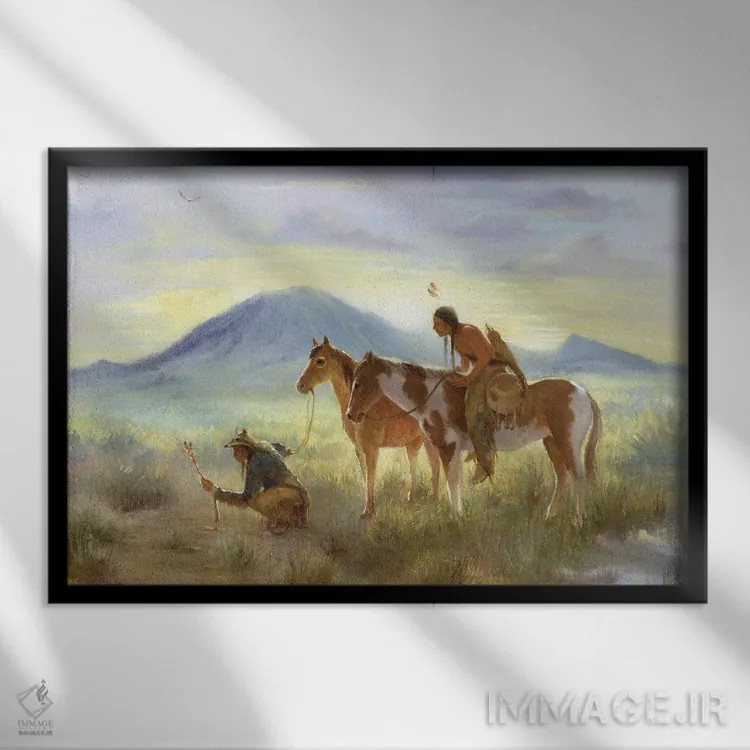 تابلو ماتو پها (کوه معروف در داکوتا) اثر دیوید جواکین - نمای قابدار مشکی