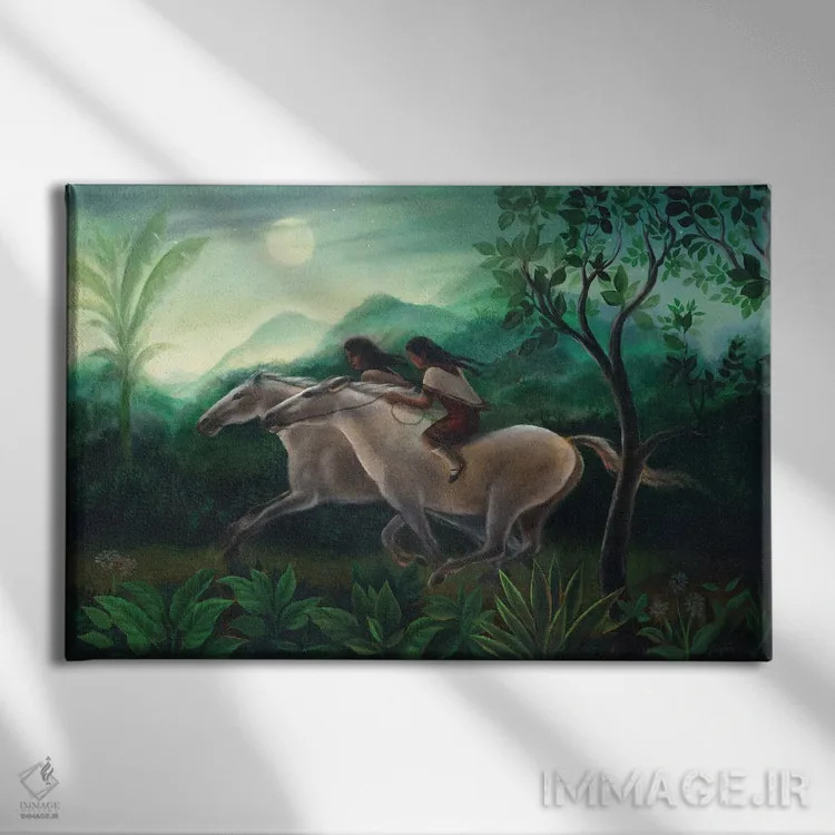 تابلو سفر شبانه اثر دیوید جواکین - نمای روبهرو روی دیوار