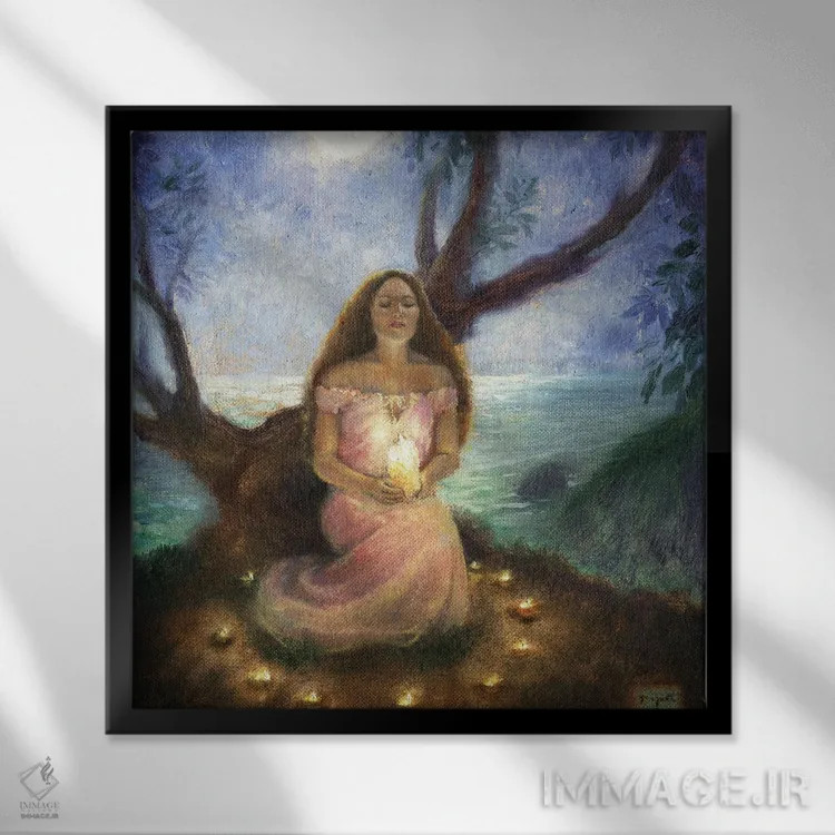 تابلو آناستازیا (نام شخص) اثر دیوید جواکین - نمای قابدار مشکی