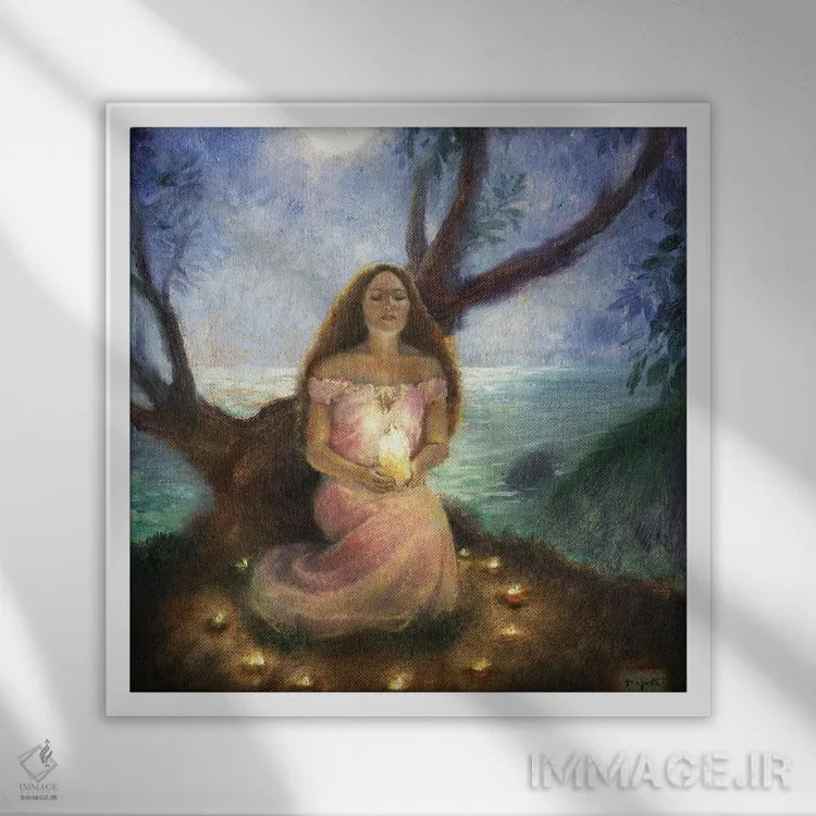 تابلو آناستازیا (نام شخص) اثر دیوید جواکین - نمای قابدار سفید